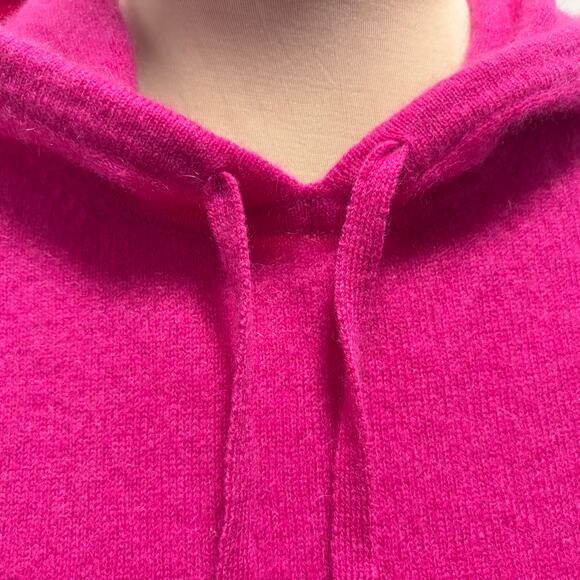 Saks 5th Avenue 100% Cashmere Hoodie Sweater Magenta Pink - Picture 5 of 9
